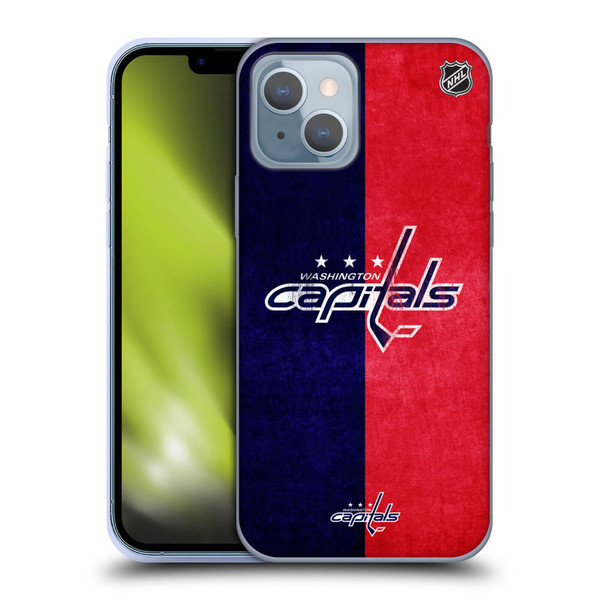 NHL Washington Capitals Half Distressed Soft Gel Case for Apple iPhone 14