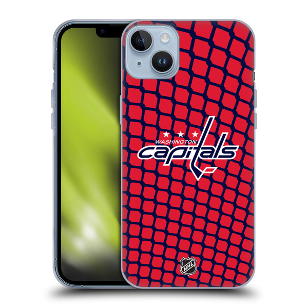 NHL Washington Capitals Net Pattern Soft Gel Case for Apple iPhone 14 Plus