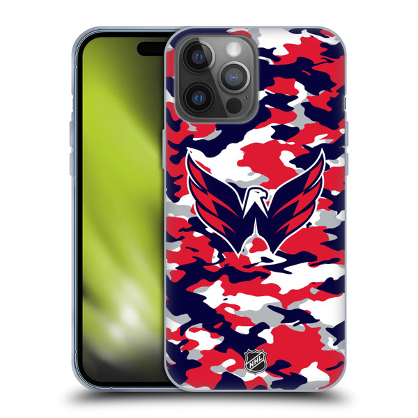 NHL Washington Capitals Camouflage Soft Gel Case for Apple iPhone 14 Pro Max