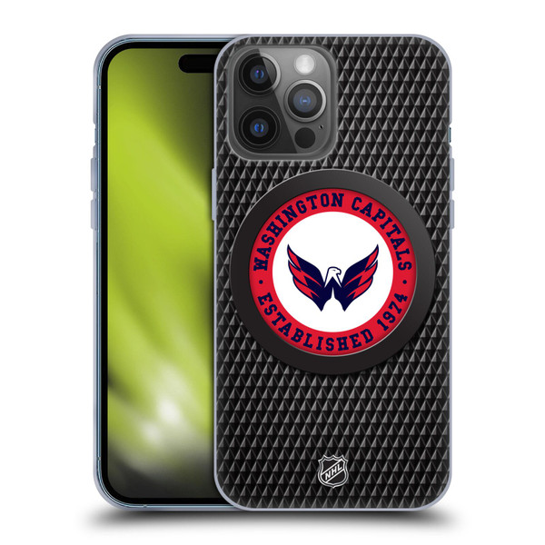 NHL Washington Capitals Puck Texture Soft Gel Case for Apple iPhone 14 Pro Max