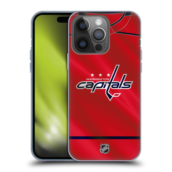 NHL Washington Capitals Jersey Soft Gel Case for Apple iPhone 14 Pro