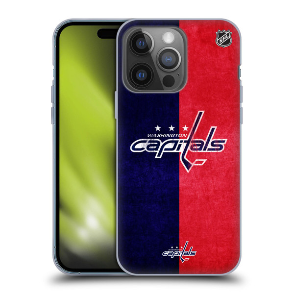 NHL Washington Capitals Half Distressed Soft Gel Case for Apple iPhone 14 Pro