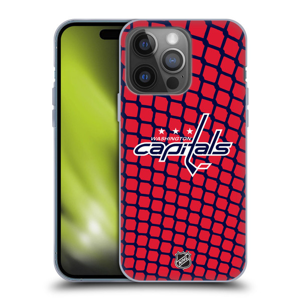 NHL Washington Capitals Net Pattern Soft Gel Case for Apple iPhone 14 Pro