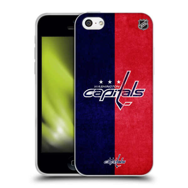 NHL Washington Capitals Half Distressed Soft Gel Case for Apple iPhone 5c