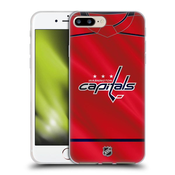 NHL Washington Capitals Jersey Soft Gel Case for Apple iPhone 7 Plus / iPhone 8 Plus