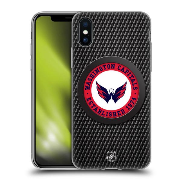 NHL Washington Capitals Puck Texture Soft Gel Case for Apple iPhone X / iPhone XS