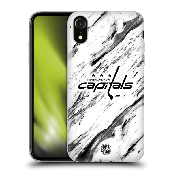 NHL Washington Capitals Marble Soft Gel Case for Apple iPhone XR