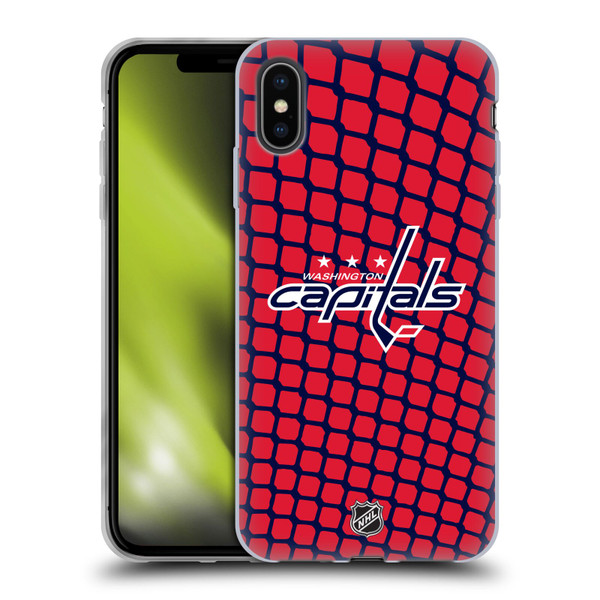 NHL Washington Capitals Net Pattern Soft Gel Case for Apple iPhone XS Max