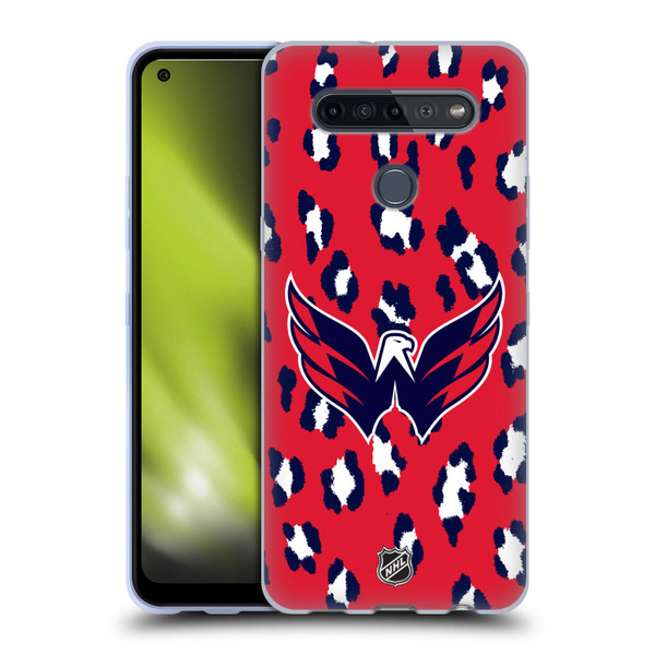 NHL Washington Capitals Leopard Pattern Soft Gel Case for LG K51S