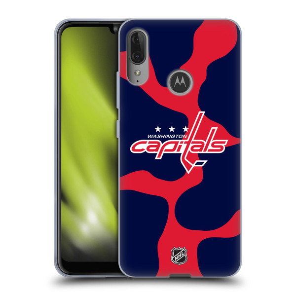 NHL Washington Capitals Cow Pattern Soft Gel Case for Motorola Moto E6 Plus