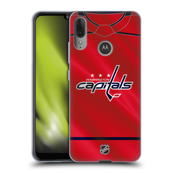 NHL Washington Capitals Jersey Soft Gel Case for Motorola Moto E6 Plus
