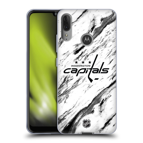 NHL Washington Capitals Marble Soft Gel Case for Motorola Moto E6 Plus