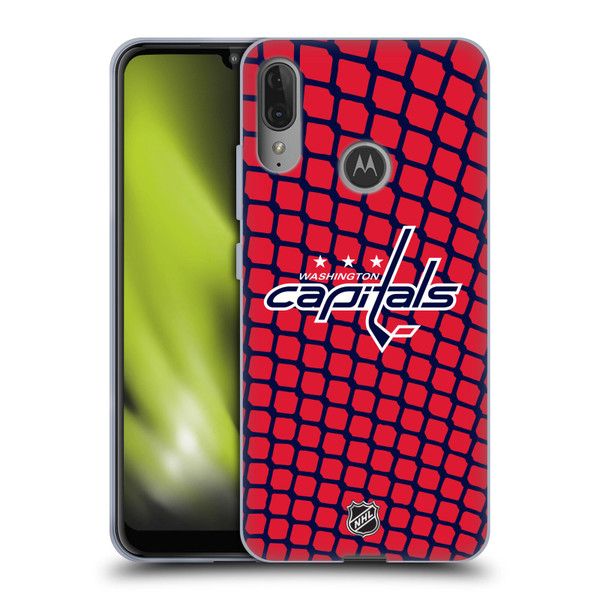 NHL Washington Capitals Net Pattern Soft Gel Case for Motorola Moto E6 Plus