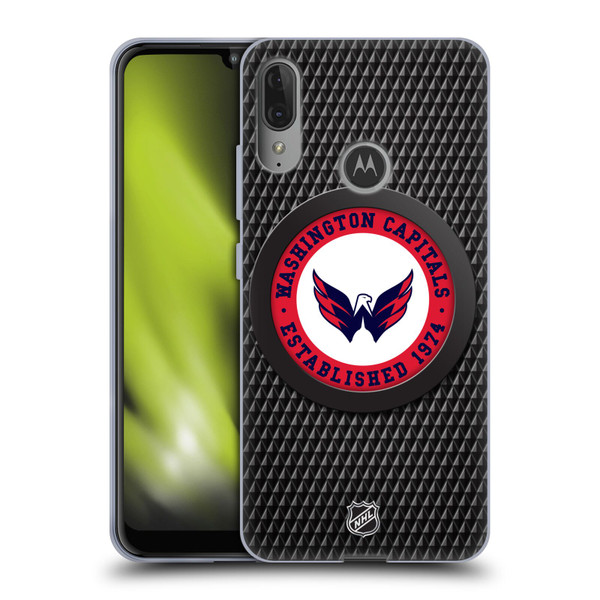 NHL Washington Capitals Puck Texture Soft Gel Case for Motorola Moto E6 Plus