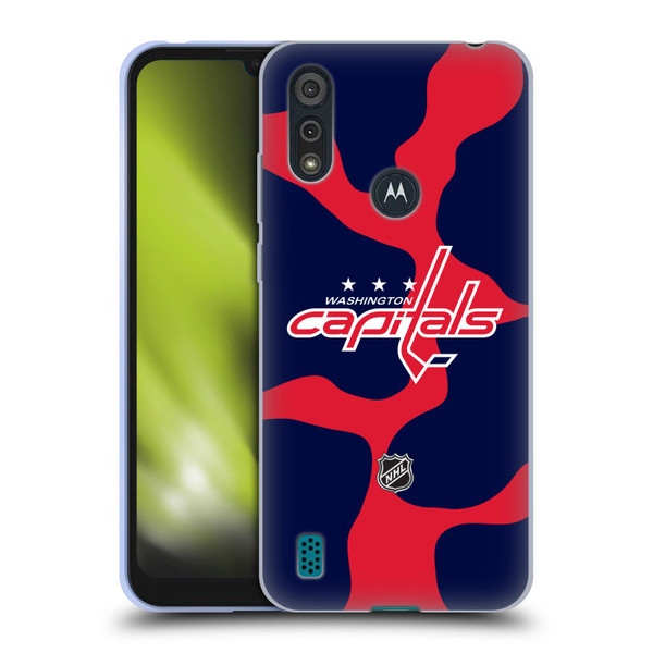 NHL Washington Capitals Cow Pattern Soft Gel Case for Motorola Moto E6s (2020)