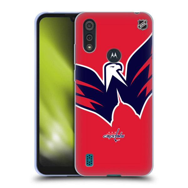NHL Washington Capitals Oversized Soft Gel Case for Motorola Moto E6s (2020)