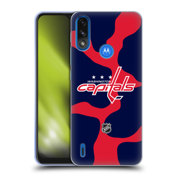 NHL Washington Capitals Cow Pattern Soft Gel Case for Motorola Moto E7 Power / Moto E7i Power