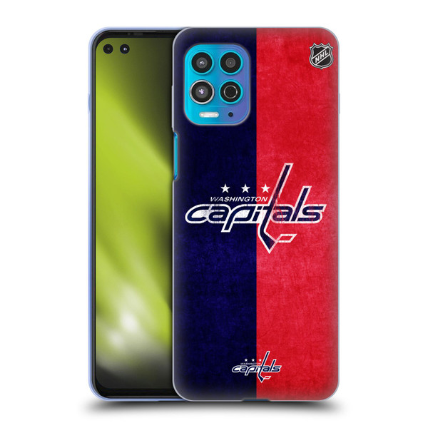 NHL Washington Capitals Half Distressed Soft Gel Case for Motorola Moto G100