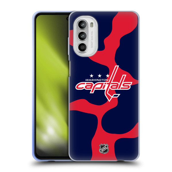 NHL Washington Capitals Cow Pattern Soft Gel Case for Motorola Moto G52