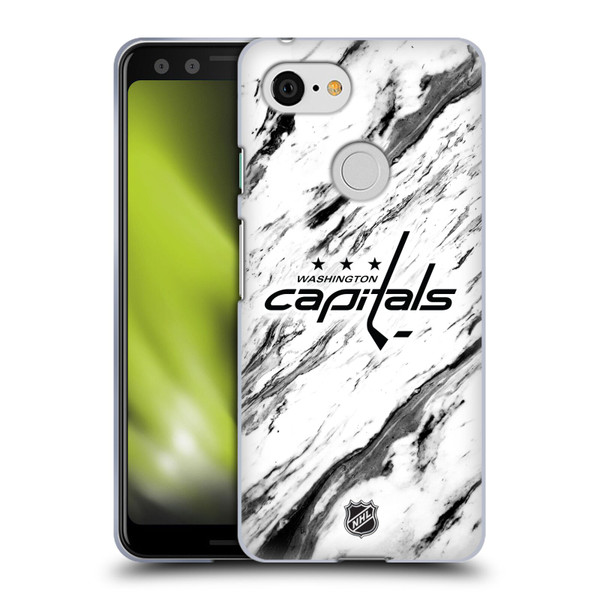 NHL Washington Capitals Marble Soft Gel Case for Google Pixel 3