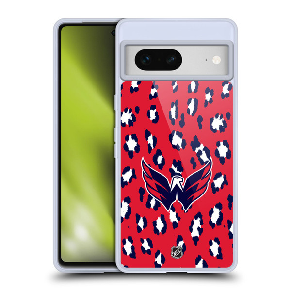 NHL Washington Capitals Leopard Patten Soft Gel Case for Google Pixel 7