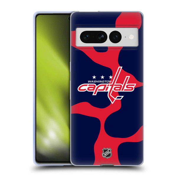NHL Washington Capitals Cow Pattern Soft Gel Case for Google Pixel 7 Pro