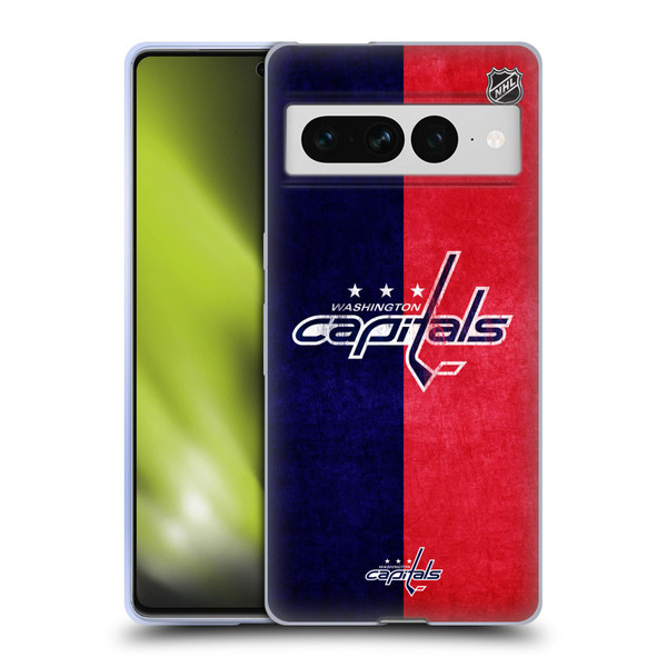 NHL Washington Capitals Half Distressed Soft Gel Case for Google Pixel 7 Pro