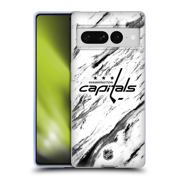 NHL Washington Capitals Marble Soft Gel Case for Google Pixel 7 Pro