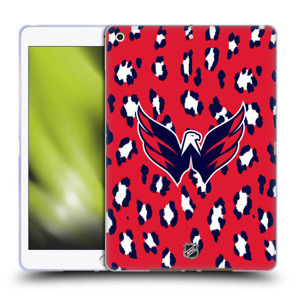 NHL Washington Capitals Leopard Patten Soft Gel Case for Apple iPad 10.2 2019/2020/2021