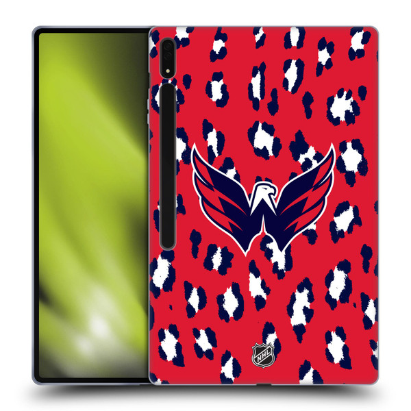 NHL Washington Capitals Leopard Pattern Soft Gel Case for Samsung Galaxy Tab S8 Ultra