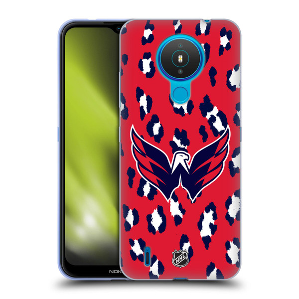 NHL Washington Capitals Leopard Pattern Soft Gel Case for Nokia 1.4