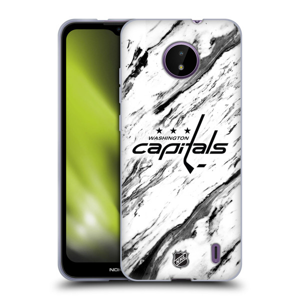 NHL Washington Capitals Marble Soft Gel Case for Nokia C10 / C20