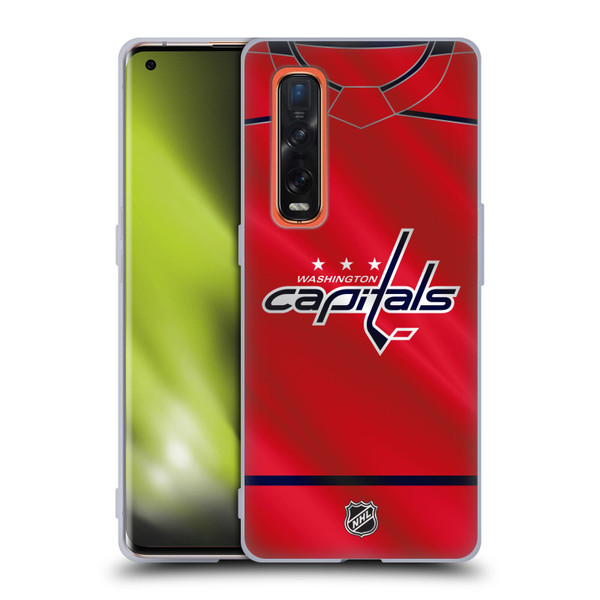 NHL Washington Capitals Jersey Soft Gel Case for OPPO Find X2 Pro 5G