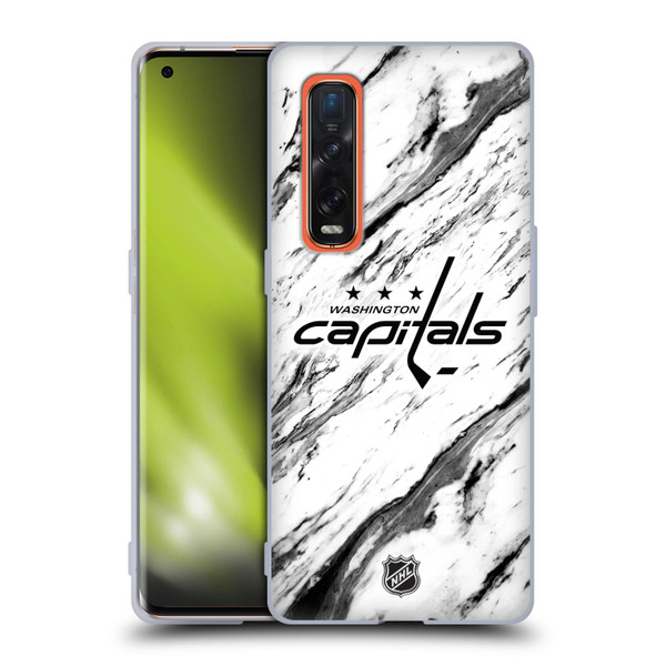 NHL Washington Capitals Marble Soft Gel Case for OPPO Find X2 Pro 5G