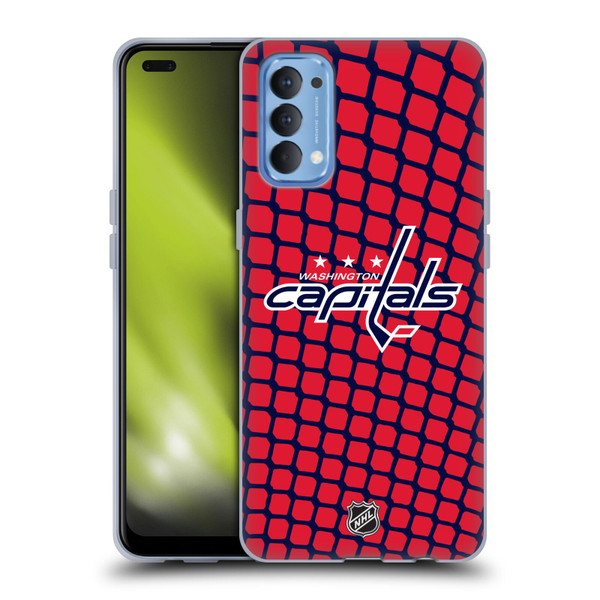 NHL Washington Capitals Net Pattern Soft Gel Case for OPPO Reno 4 5G