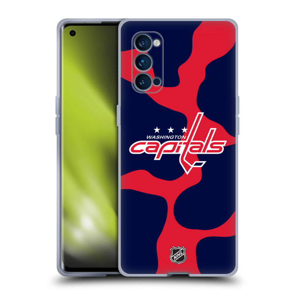 NHL Washington Capitals Cow Pattern Soft Gel Case for OPPO Reno 4 Pro 5G
