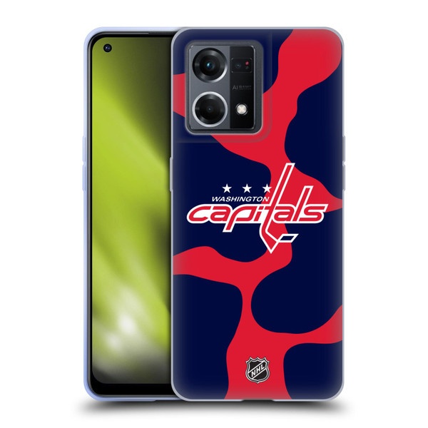 NHL Washington Capitals Cow Pattern Soft Gel Case for OPPO Reno8 4G