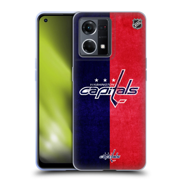 NHL Washington Capitals Half Distressed Soft Gel Case for OPPO Reno8 4G