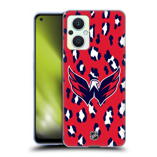 NHL Washington Capitals Leopard Pattern Soft Gel Case for OPPO Reno8 Lite