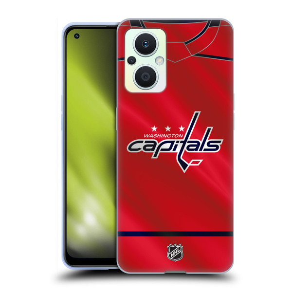 NHL Washington Capitals Jersey Soft Gel Case for OPPO Reno8 Lite