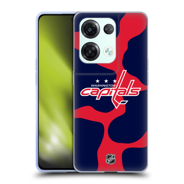 NHL Washington Capitals Cow Pattern Soft Gel Case for OPPO Reno8 Pro