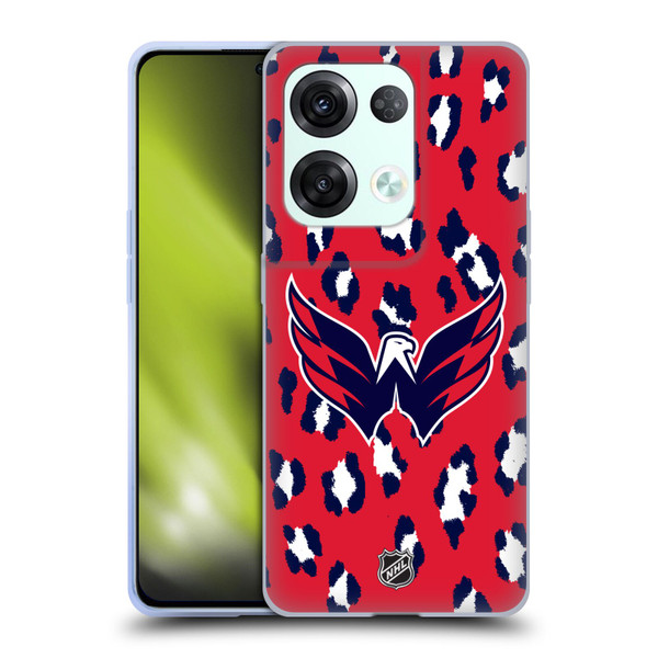 NHL Washington Capitals Leopard Pattern Soft Gel Case for OPPO Reno8 Pro