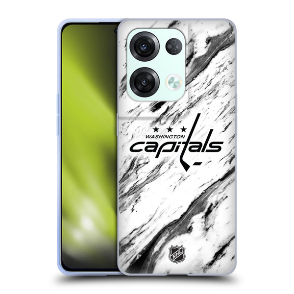NHL Washington Capitals Marble Soft Gel Case for OPPO Reno8 Pro