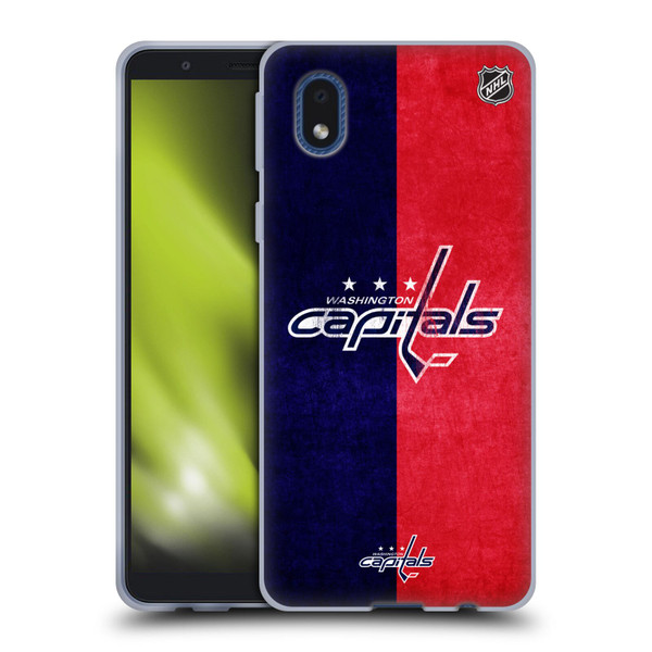 NHL Washington Capitals Half Distressed Soft Gel Case for Samsung Galaxy A01 Core (2020)