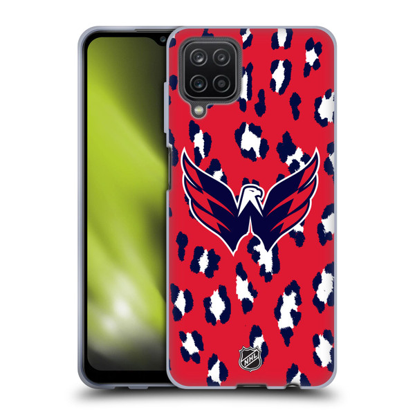 NHL Washington Capitals Leopard Pattern Soft Gel Case for Samsung Galaxy A12 (2020)