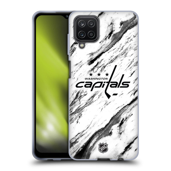 NHL Washington Capitals Marble Soft Gel Case for Samsung Galaxy A12 (2020)