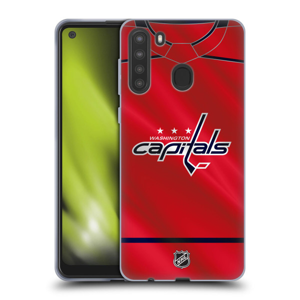 NHL Washington Capitals Jersey Soft Gel Case for Samsung Galaxy A21 (2020)