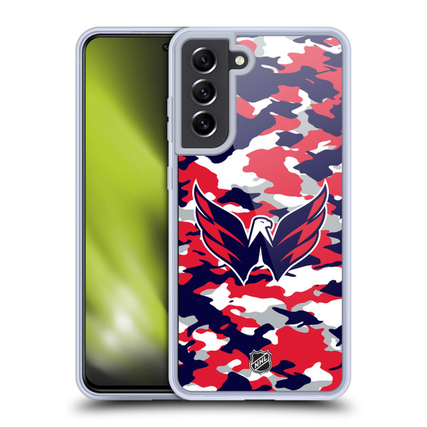 NHL Washington Capitals Camouflage Soft Gel Case for Samsung Galaxy S21 FE 5G