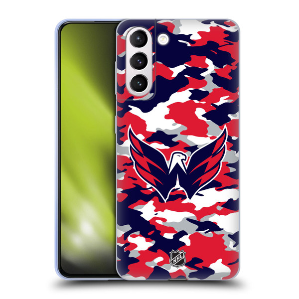 NHL Washington Capitals Camouflage Soft Gel Case for Samsung Galaxy S21+ 5G