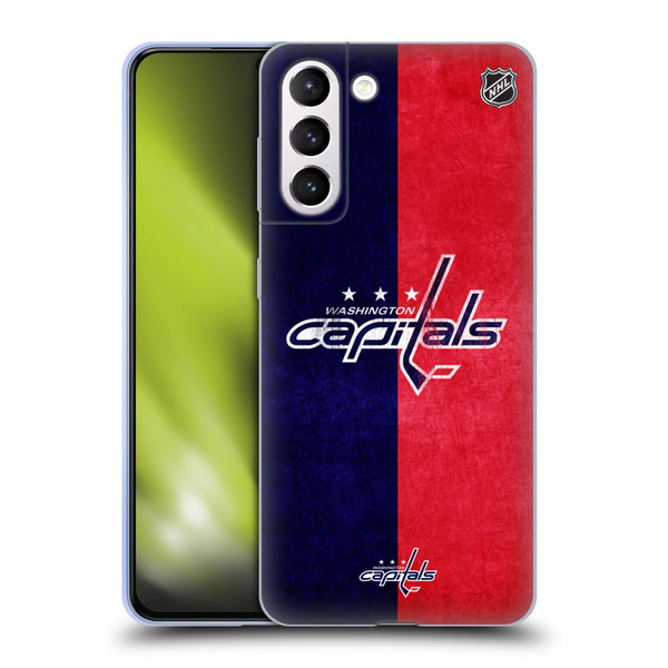 NHL Washington Capitals Half Distressed Soft Gel Case for Samsung Galaxy S21+ 5G